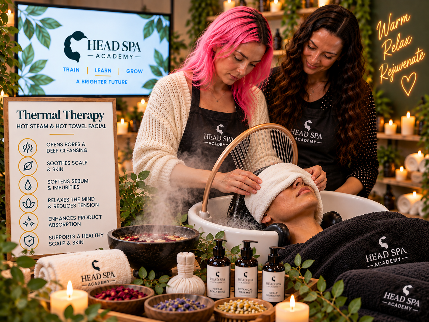 Japanese Head Spa Treatment Course UK Japanese Head Spa treatment course providing practical training in professional scalp therapy, specialist treatment techniques and the skills required to deliver a premium Head Spa experience. Practical Japanese Head Spa treatment and scalp therapy training in the UK